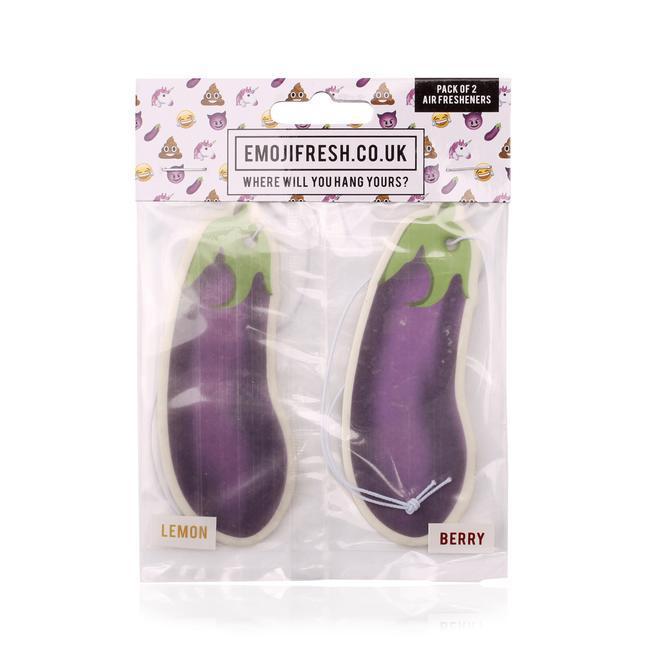 Aubergine Emoji Car Air Freshener x2 With Retail Packaging-EmojiFresh