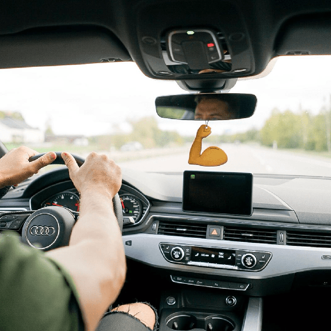 Flexed Bicep Emoji Car Air Freshener-EmojiFresh
