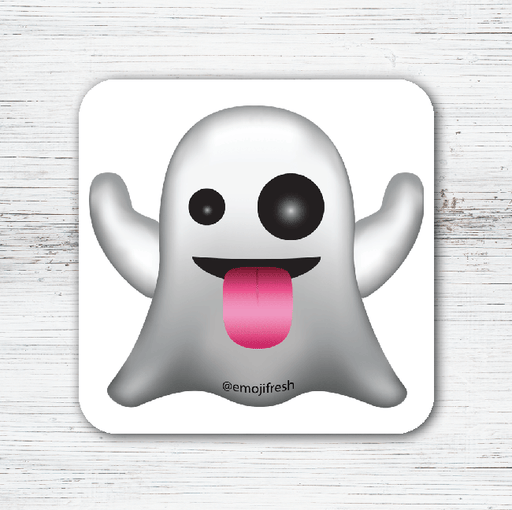 Ghost Emoji Tea Coffee Coaster-EmojiFresh