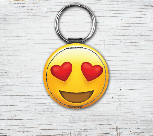 Hearts Emoji Faux Leather Keyring-EmojiFresh