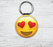 Hearts Emoji Faux Leather Keyring-EmojiFresh