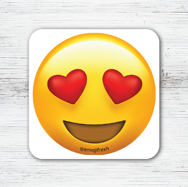 Hearts Smile Emoji Tea Coffee Coaster-EmojiFresh