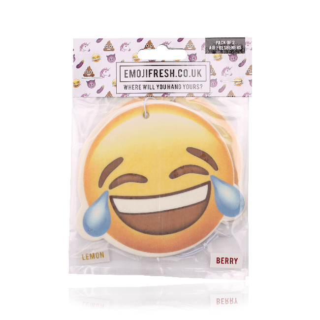 Laughing Face Emoji Car Air Freshener x2 With Retail Packaging-EmojiFresh