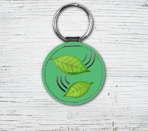 Leaves Emoji Faux Leather Keyring-EmojiFresh