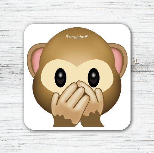 Monkey Emoji Tea Coffee Coaster-EmojiFresh