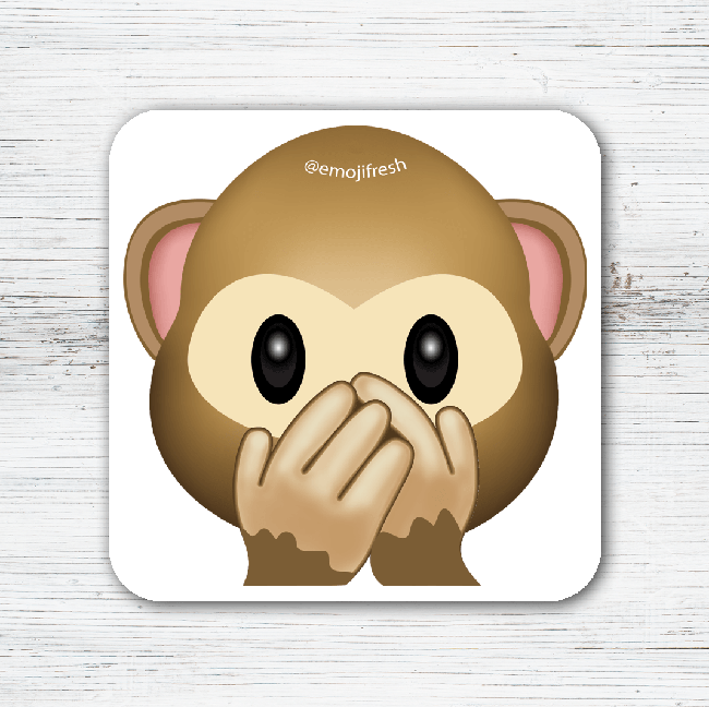 Monkey Emoji Tea Coffee Coaster-EmojiFresh