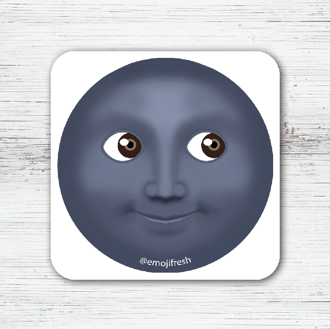 Moon Emoji Tea Coffee Coaster-EmojiFresh