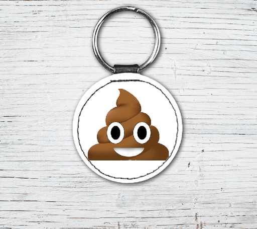 Poop Emoji Faux Leather Keyring-EmojiFresh