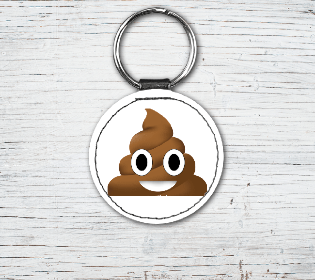 Poop Emoji Faux Leather Keyring-EmojiFresh