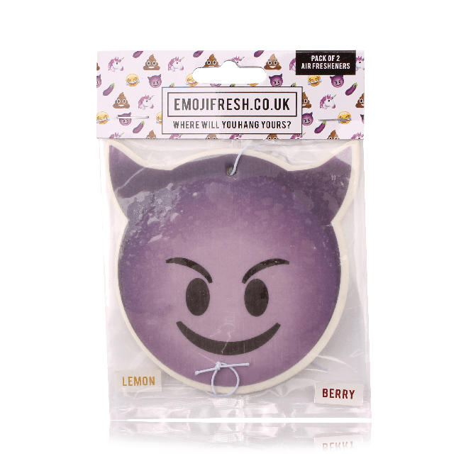 Smiling Devil Emoji Car Air Freshener x2 With Retail Packaging-EmojiFresh
